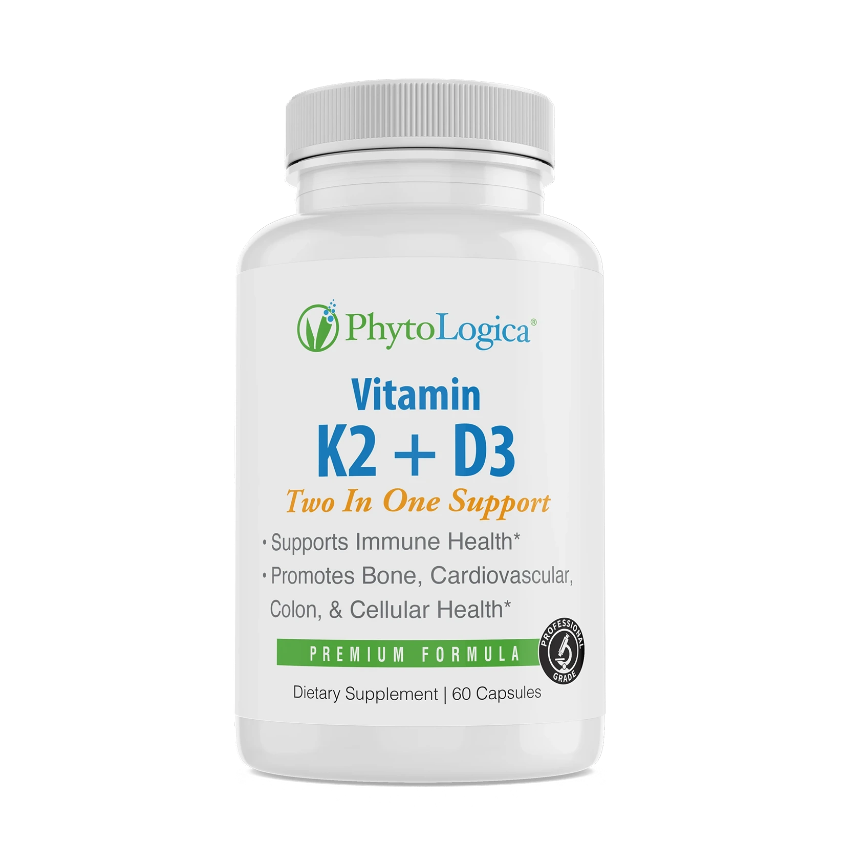 Phytologica D3 K2 Vitamin 5000 IU Capsules Bottle