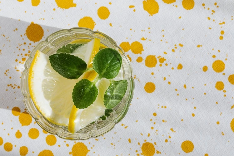 cbd summer cocktail with lemon and mint